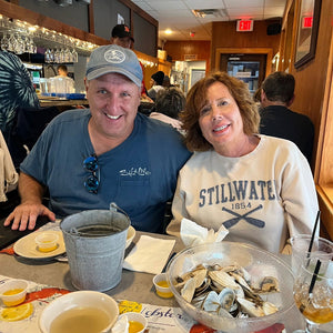 Dave and Julie enjoying seafood at J's