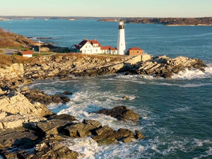lighthouse by Ocean in Maine